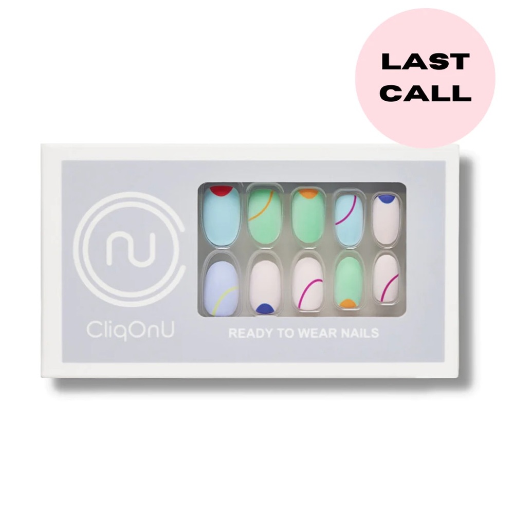 CliqOnU Glue-On Nails- NEW in box. Glue Included.